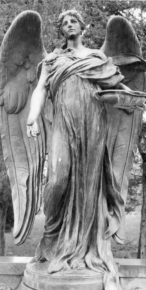 large outdoor statue of an angel
