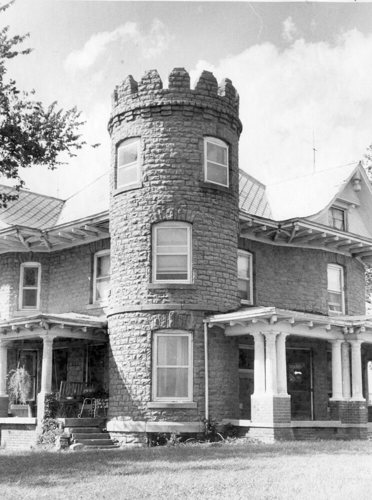 Stylish turret on the castle home,
