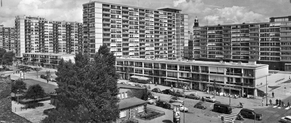 A street full of high-rise buildings.