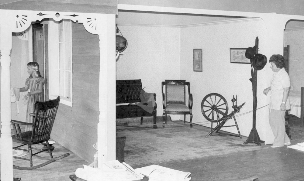 Old items on display in a museum room.