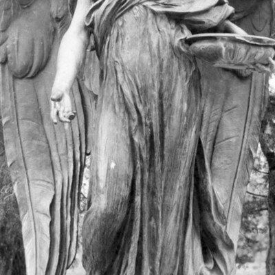 large outdoor statue of an angel