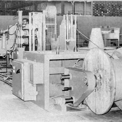 wooden spool cable and other equipment in a storage facility