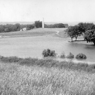 photo of lake and shores with trees and grasses
