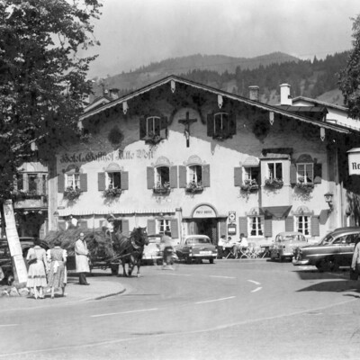 German style hotel building.