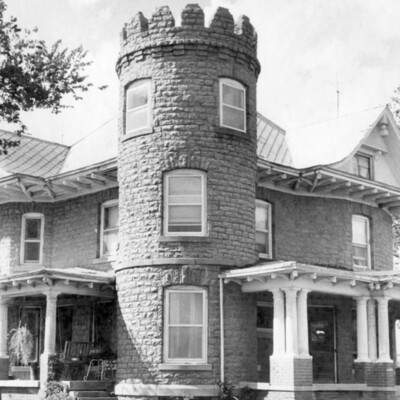 Stylish turret on the castle home.
