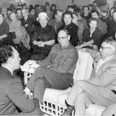 Large group of seated people.