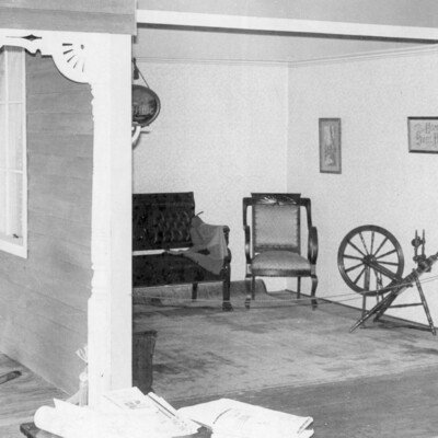 Old items on display in a museum room.